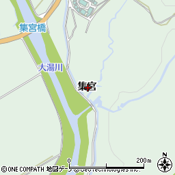 秋田県鹿角市十和田大湯集宮周辺の地図