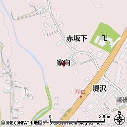 秋田県大館市早口家向周辺の地図
