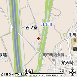 秋田県鹿角市十和田毛馬内石ノ堂周辺の地図