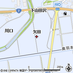 秋田県大館市川口（欠田）周辺の地図