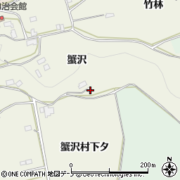 秋田県鹿角市十和田岡田蟹沢村下タ周辺の地図