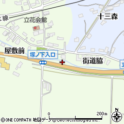 秋田県大館市立花街道脇34周辺の地図