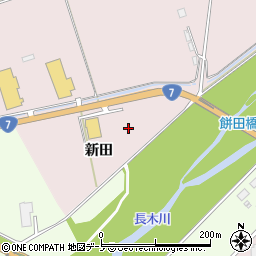 秋田県大館市餅田新田周辺の地図
