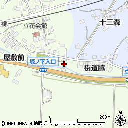 秋田県大館市立花街道脇14周辺の地図