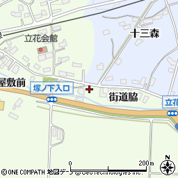 秋田県大館市立花街道脇13周辺の地図