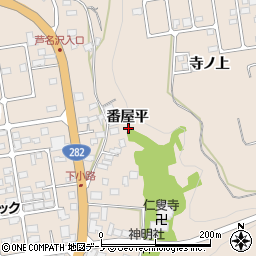 秋田県鹿角市十和田毛馬内番屋平周辺の地図