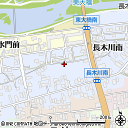 秋田県大館市長木川南周辺の地図
