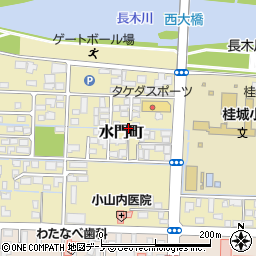 秋田県大館市水門町周辺の地図