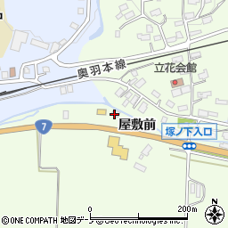 秋田県大館市立花屋敷前周辺の地図
