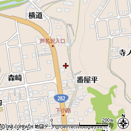 秋田県鹿角市十和田毛馬内横道13周辺の地図