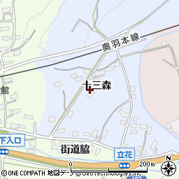 秋田県大館市川口十三森周辺の地図
