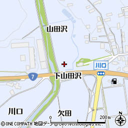 秋田県大館市川口山田沢周辺の地図