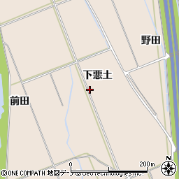 秋田県鹿角市十和田毛馬内（下悪土）周辺の地図