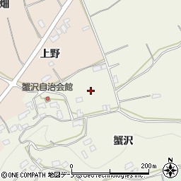 秋田県鹿角市十和田岡田蟹沢周辺の地図