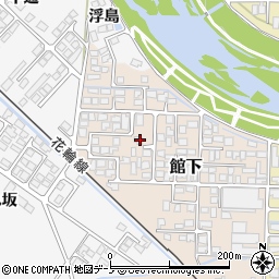 秋田県大館市館下周辺の地図
