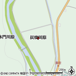 秋田県鹿角市十和田大湯（炭焼川原）周辺の地図