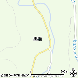 秋田県能代市二ツ井町梅内黒瀬周辺の地図