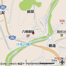 秋田県鹿角市十和田毛馬内下タ道周辺の地図