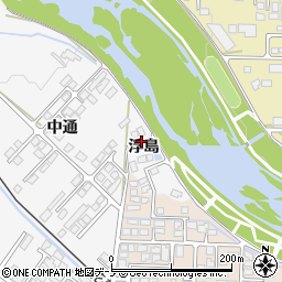 秋田県大館市片山浮島周辺の地図