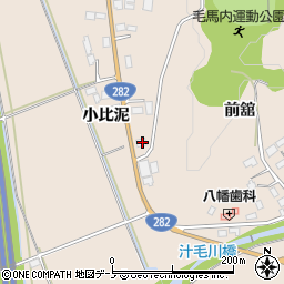 秋田県鹿角市十和田毛馬内前舘周辺の地図
