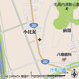 秋田県鹿角市十和田毛馬内（前舘）周辺の地図