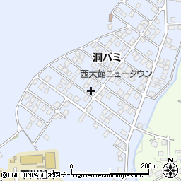 秋田県大館市川口洞バミ周辺の地図