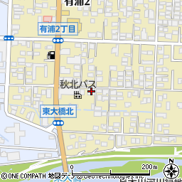 秋田県大館市有浦3丁目周辺の地図