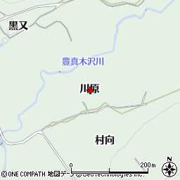秋田県鹿角市十和田大湯川原周辺の地図