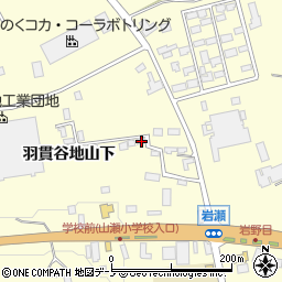 秋田県大館市岩瀬羽貫谷地山下46周辺の地図