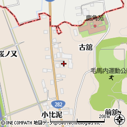 秋田県鹿角市十和田毛馬内古舘周辺の地図