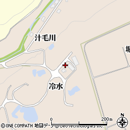 秋田県鹿角市十和田毛馬内冷水周辺の地図
