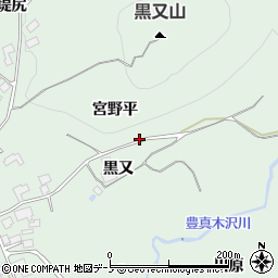 秋田県鹿角市十和田大湯宮野平周辺の地図