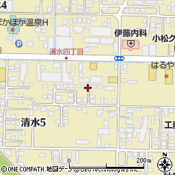 秋田県大館市清水周辺の地図