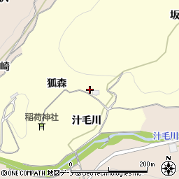 秋田県鹿角市十和田山根汁毛川周辺の地図