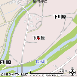 秋田県大館市東下川原周辺の地図
