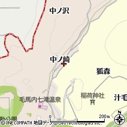 秋田県鹿角市十和田毛馬内中ノ崎周辺の地図