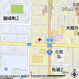 秋田県大館市有浦1丁目6周辺の地図