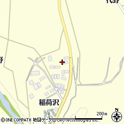 秋田県大館市岩瀬（稲荷沢）周辺の地図