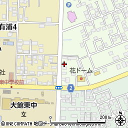 秋田県大館市大田面407-2周辺の地図