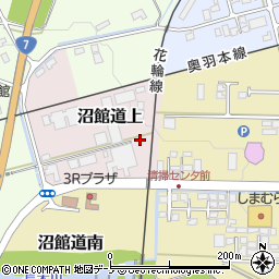 秋田県大館市沼館道上83周辺の地図