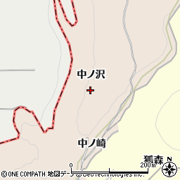 秋田県鹿角市十和田毛馬内中ノ沢周辺の地図
