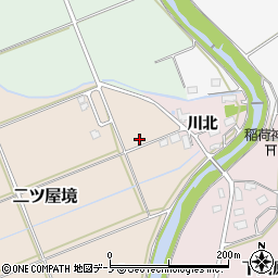 秋田県大館市二ツ屋境周辺の地図