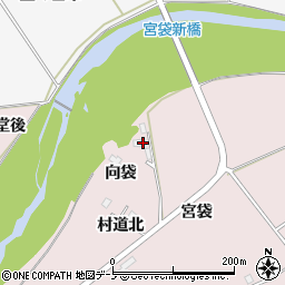 秋田県大館市東向袋周辺の地図