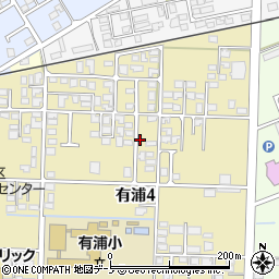 秋田県大館市有浦4丁目周辺の地図