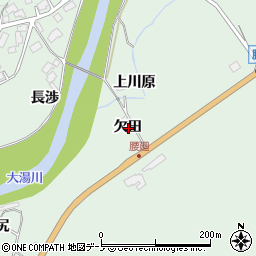 秋田県鹿角市十和田大湯欠田周辺の地図
