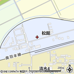 秋田県大館市松館周辺の地図
