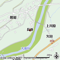 秋田県鹿角市十和田大湯長渉周辺の地図