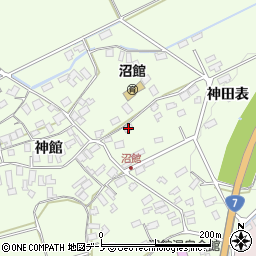秋田県大館市沼館神田表23周辺の地図
