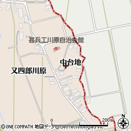 秋田県鹿角市十和田毛馬内中台地周辺の地図