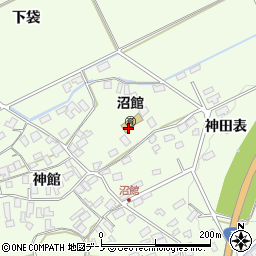秋田県大館市沼館周辺の地図